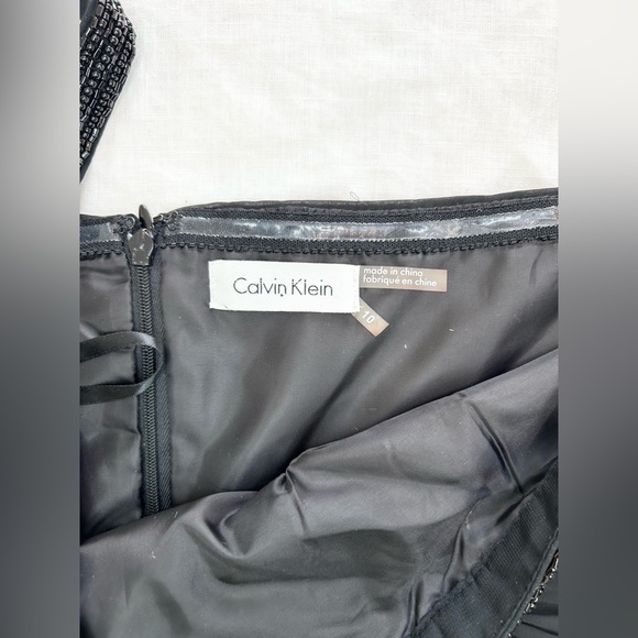 Calvin Klein One Shoulder Beaded Strap Dress Formal Prom Wedding Guest - Picture 3 of 13